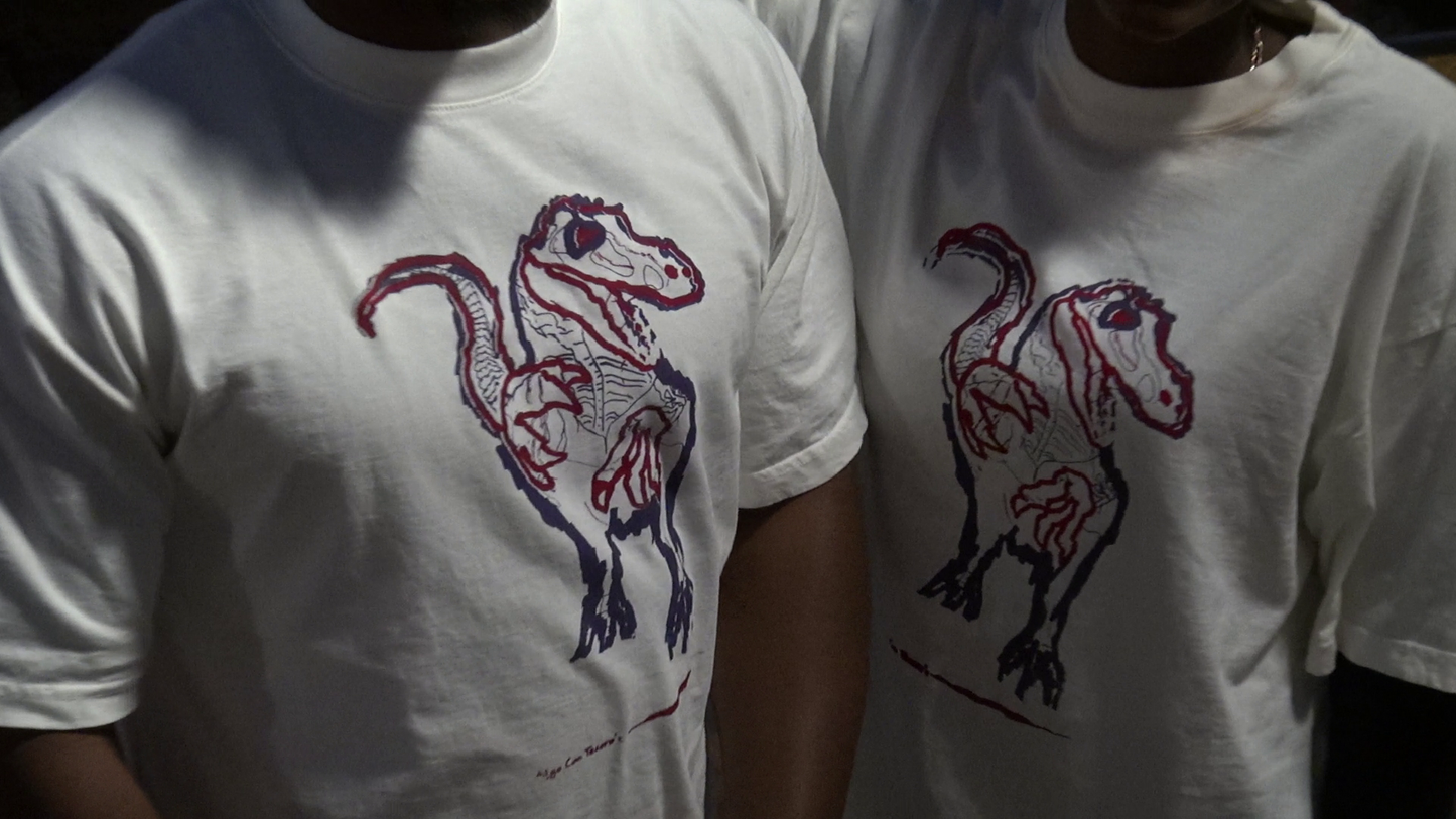 Faded Fossil Vagabond Raptor Tee Off White Purple Red